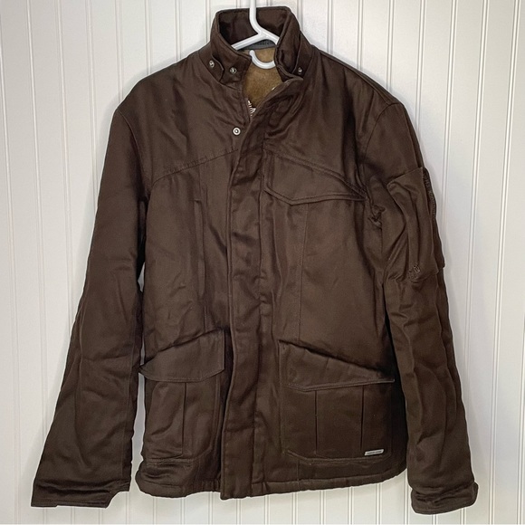 Hoodlamb Other - Flawed Hoodlamb Mens Tech 420 Coat Hemp Jacket Brown Size Medium MISSING HOOD